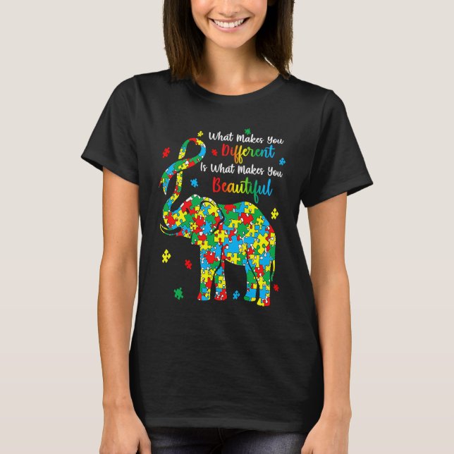 Different Beautiful Autism Awareness Puzzle Piece  T-Shirt (Vorderseite)