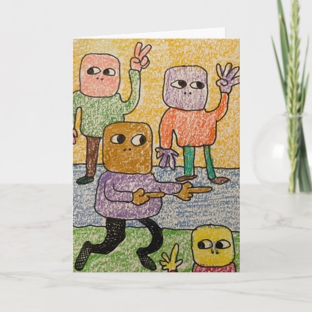 Different Color People Joyeux Anniversaire Card Karte (Vorderseite)