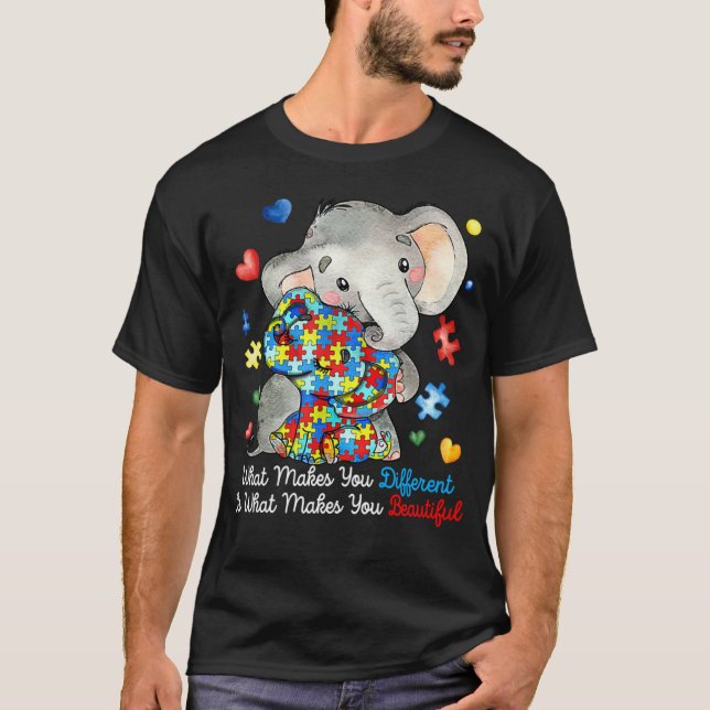 Different Elephant Mom Autism Awareness Month Kids T-Shirt (Vorderseite)