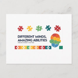 Different Minds Amazing Abilities Awareness Art Feiertagspostkarte