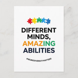 Different Minds Amazing Abilities Awareness Art Feiertagspostkarte