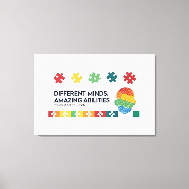 Different Minds Amazing Abilities Awareness Art Leinwanddruck (Vorderseite)