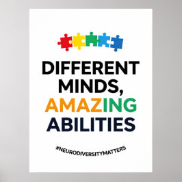 Different Minds Amazing Abilities Awareness Art Poster