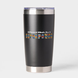 Different Minds Are a Superpower Autism Acceptance Thermobecher