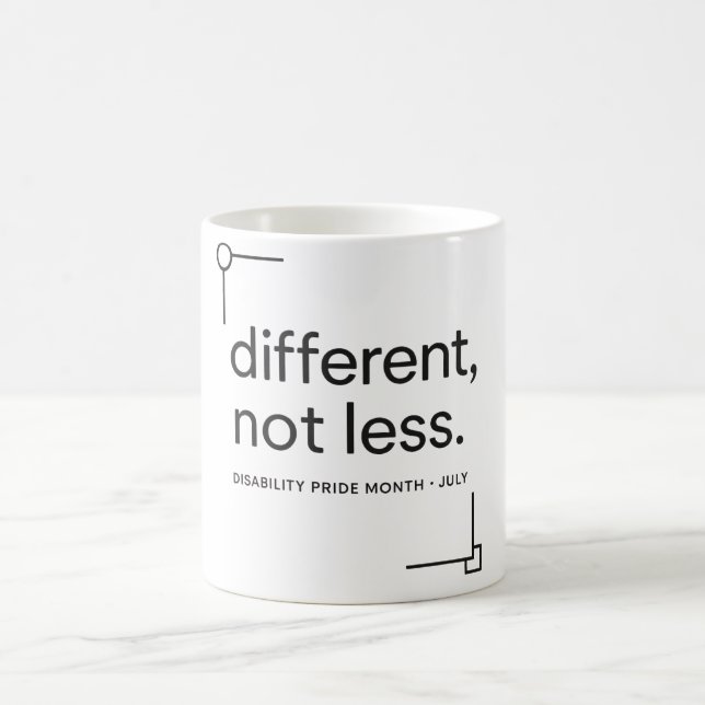 Different, Not Less | Minimalistische Behinderung  Kaffeetasse (Mittel)
