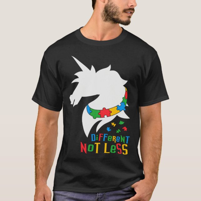 Different not less Unicorn Autism Awareness Choose T-Shirt (Vorderseite)