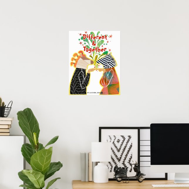 Different & Together Pride Poster – Unity Art Prin (Heimbüro)