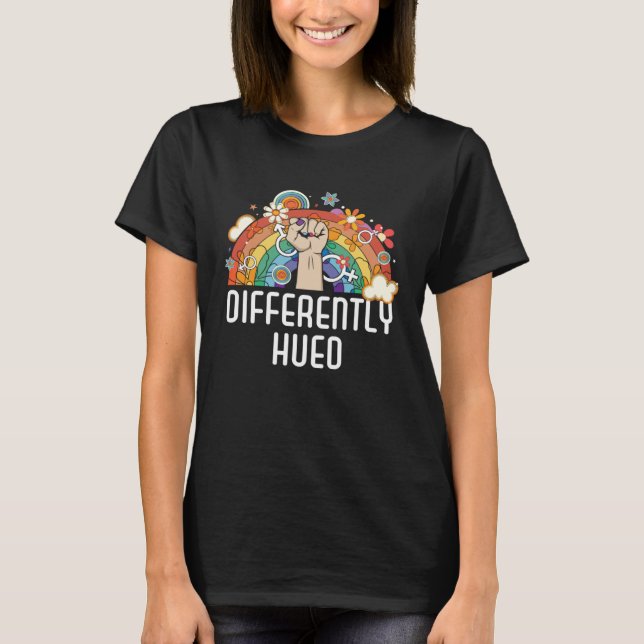 Differently Hued Bisexual Rainbow Pride Bisexualit T-Shirt (Vorderseite)