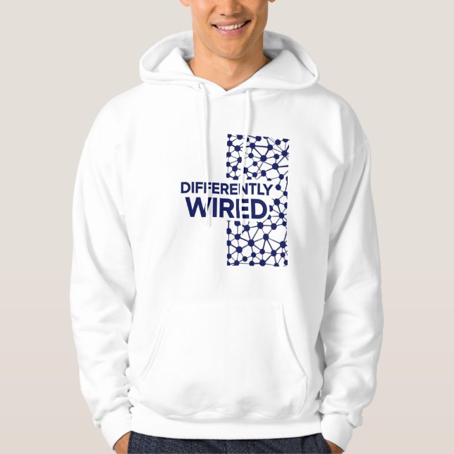 Differently Wired – Autism Awareness Month Blue Hoodie (Vorderseite)