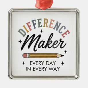 Differenzmacher Würdigungsgeschenk Schule Lehrer Ornament Aus Metall