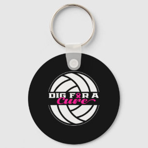 Dig for a cuure Breast Cancer Awareness Volleybyll Schlüsselanhänger