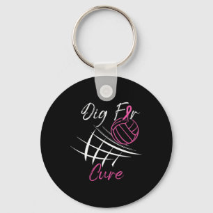 Dig for a cuure Breast Cancer Awareness Volleybyll Schlüsselanhänger