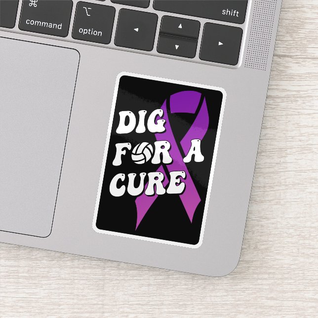 Dig for a cuure, Brustkrebs Awareness Volleyball Aufkleber (Detail)