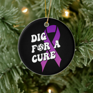 Dig for a cuure, Brustkrebs Awareness Volleyball Keramik Ornament