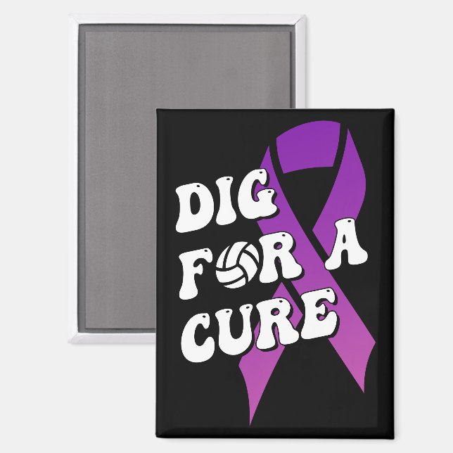 Dig for a cuure, Brustkrebs Awareness Volleyball Magnet (Vorderseite/Rückseite)
