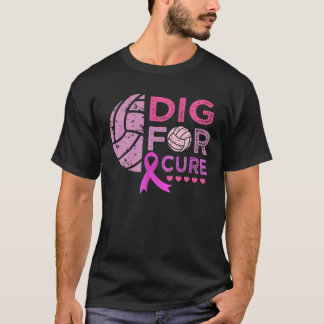 Dig for a cuure Volleyball Team Brustkrebs Aware T-Shirt