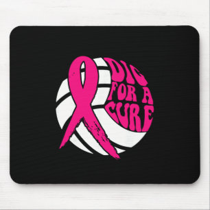 Dig for cuure Ribbon Volleyball Breast Cancer Awar Mousepad
