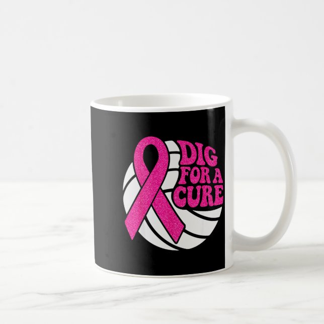 Dig For Nk Ribbon Volleyball Breast Cancer Awarene Kaffeetasse (Rechts)
