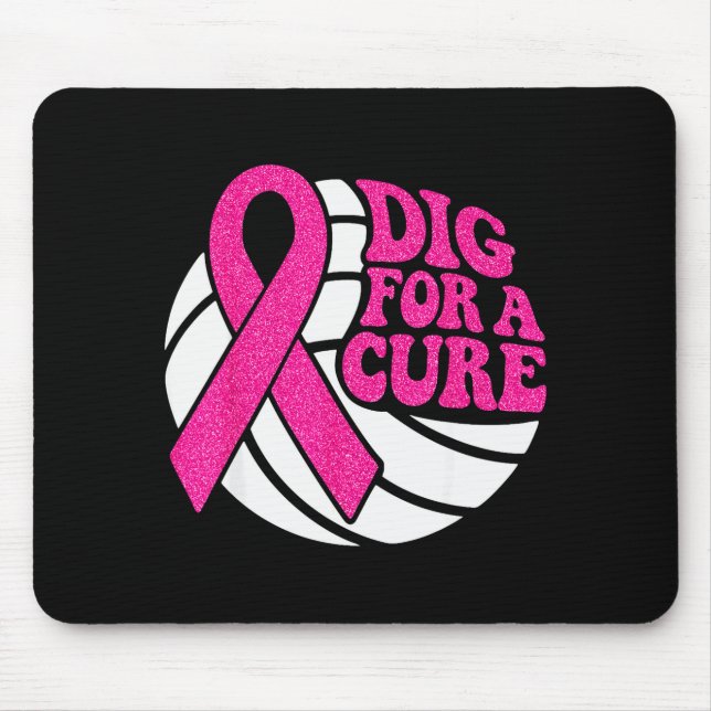 Dig For Nk Ribbon Volleyball Breast Cancer Awarene Mousepad (Vorne)