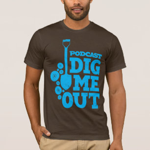 Dig Me Out gestapelte blaue Logos auf braunem T - T-Shirt