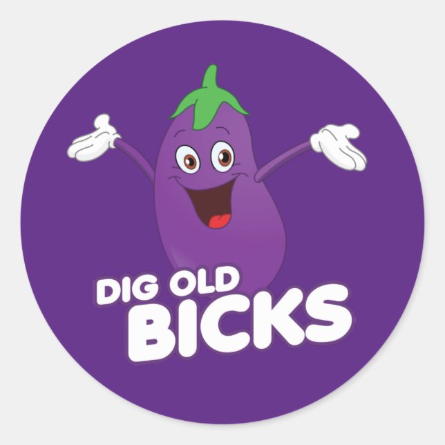 DIG OLD BICKS T - Shirt Runder Aufkleber (Vorderseite)
