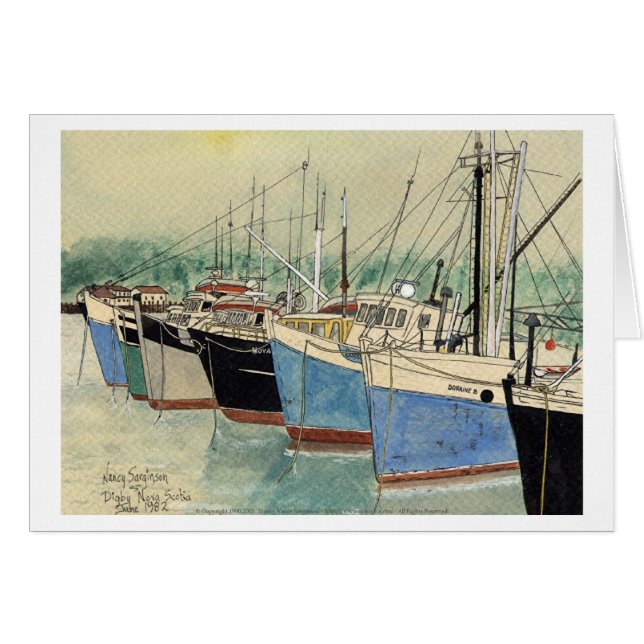 Digby, Neuschottland, Fischerboote, Aquarell (Vorderseite (Horizontal))