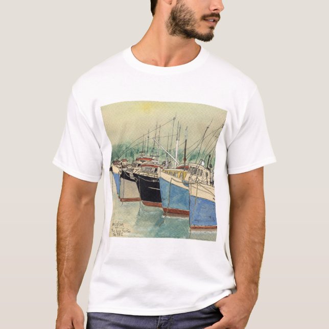 Digby, Neuschottland, Fischerboote, Aquarell T-Shirt (Vorderseite)