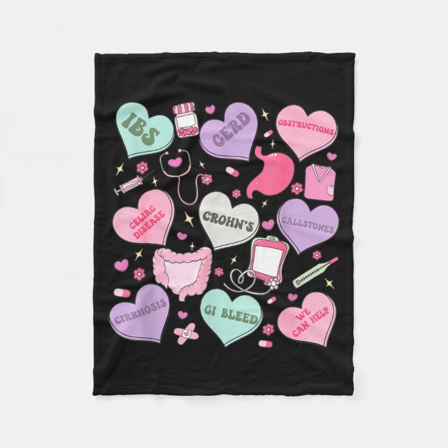 Digestive Divas Gastroenterology Nurse Valentine E Fleecedecke (Vorderseite)