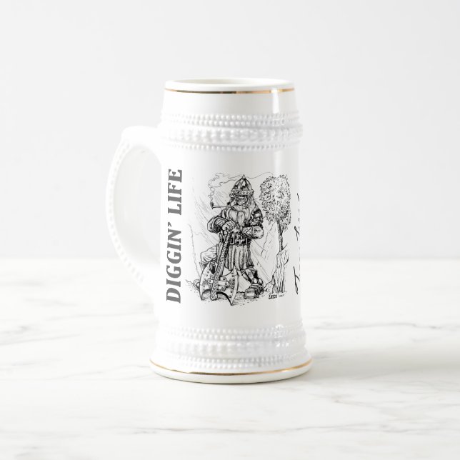 "Diggin' Life Gamers Beer Stein Bierglas (Vorderseite Links)