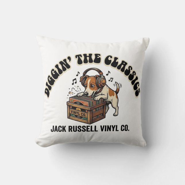 Diggin 'The Classics - Jack Russell Vinyl Co. Kissen (Vorderseite)