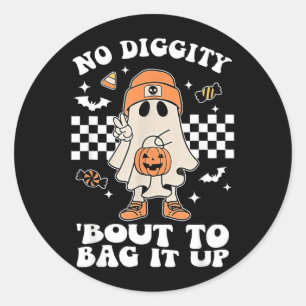 Diggity Wird Halloween-Spooky-Ghosteinsacken Runder Aufkleber