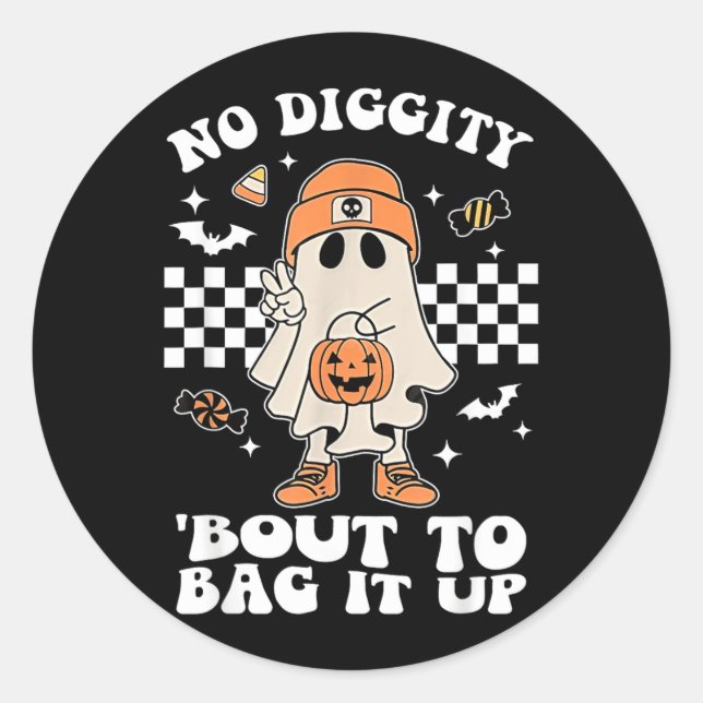 Diggity Wird Halloween-Spooky-Ghosteinsacken Runder Aufkleber (Vorderseite)