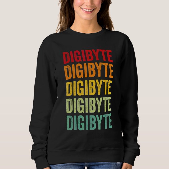 Digibyte Krypto Regenbogen Textdesign Sweatshirt (Vorderseite)