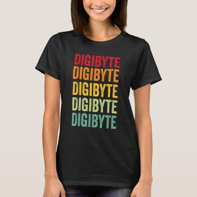 Digibyte Krypto Regenbogen Textdesign T-Shirt (Vorderseite)