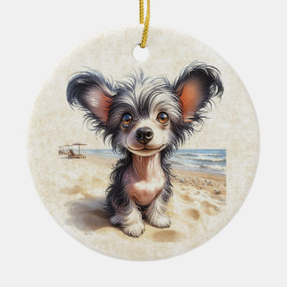 DigiPups Chinesisch entworfene Welpe Dog Beach Sze Keramik Ornament