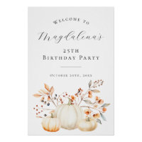 DIGITAL 25. Geburtstag Pumpkin Herbstlaub Willkomm