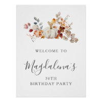 DIGITAL 70. Geburtstag Pumpkin Blume Willkommen