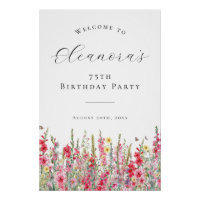 DIGITAL 75. Geburtstag August Geburtstag Blume Wil
