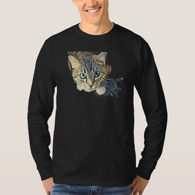 Digital Abstract Painting Of A Cat 8 T-Shirt (Vorderseite)