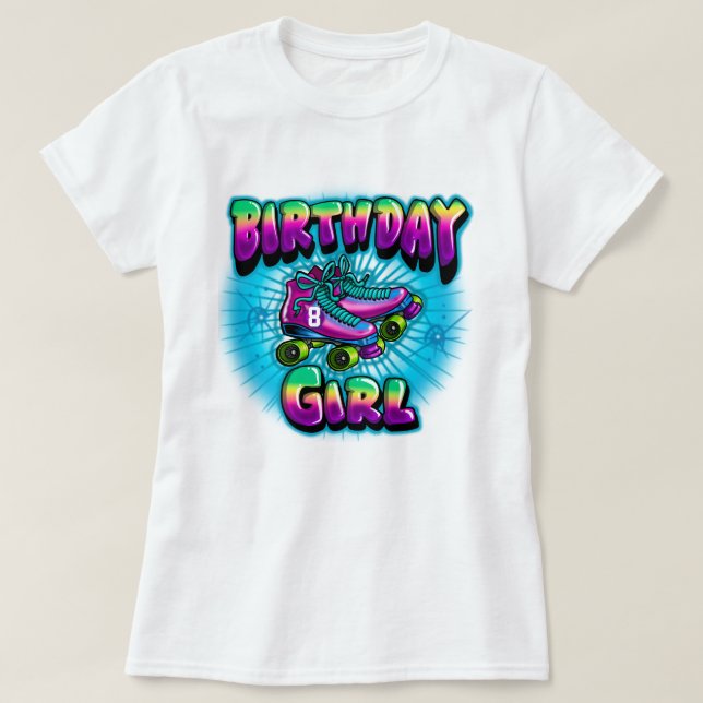 Digital Airbrush Birthday Girl T - Shirt (Design vorne)