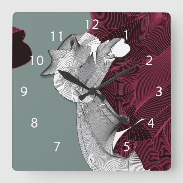 Digital Art Abbildung Quadratische Wanduhr (Vorderseite)
