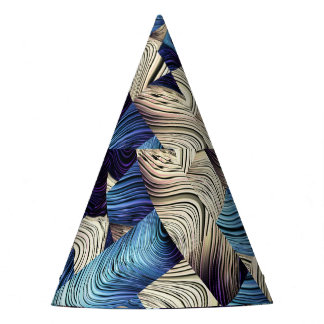 Digital Art Blue Abstrakt Squares Partyhütchen