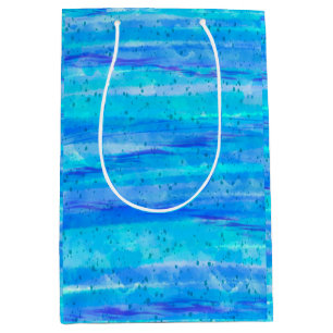 Digital Art Blue und Lila Waves Abstrakt Mittlere Geschenktüte
