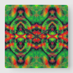 Digital Art Cool Modern Abstract Quadratische Wanduhr