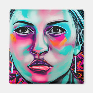 Digital Art Women's Face AI Generated Lady's Face Magnet