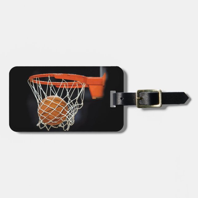 Digital Artwork Basketball Neck Tie Gepäckanhänger (Vorderseite horizontal)