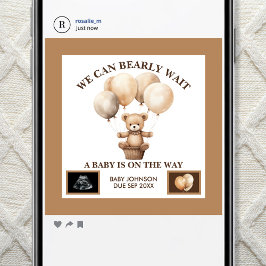 Digital Bearly Wait Whimsical Watercolor Bear Ankündigung