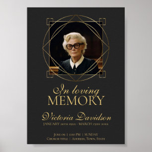 Digital Beerdigung Ankündigung Post Dunkelgrau Poster