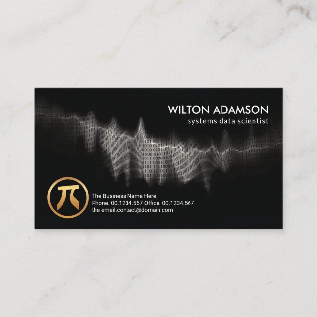 Digital Binary Codes Wave Data Scientist Visitenkarte (Vorderseite)