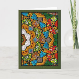 Digital Bird Mandala Feiertagskarte